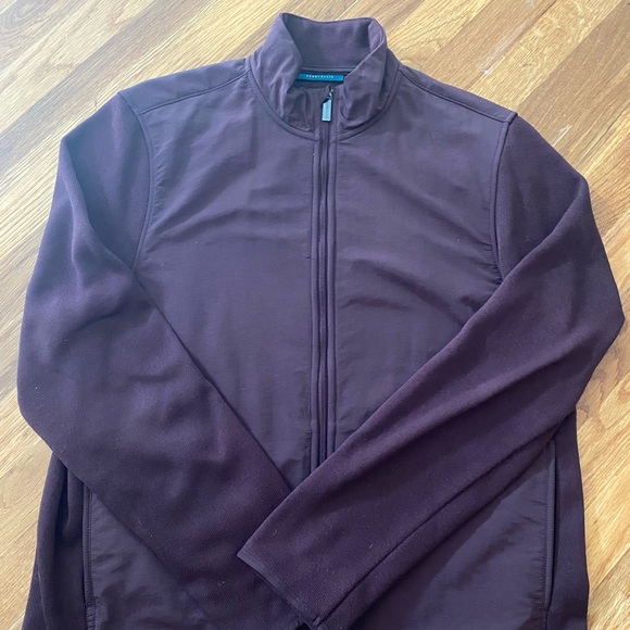 Perry Ellis Fleece zip jacket maroon north face
